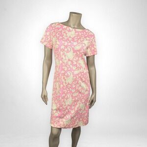 VINTAGE Large Pink Paisley Sheath Casual Dress Casual‎ Summer